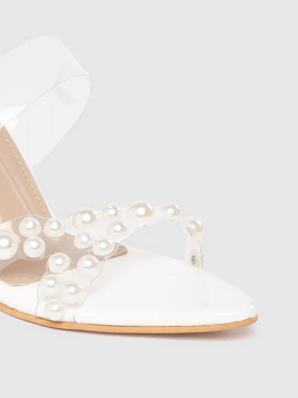 White_Pearl_Embellished_Transparent_Strap_Heels_For_Women