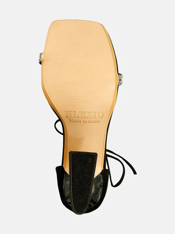 Black_Suede_Diamante_Strap_Lace-Up_Block_Heel_Sandals_For_Women