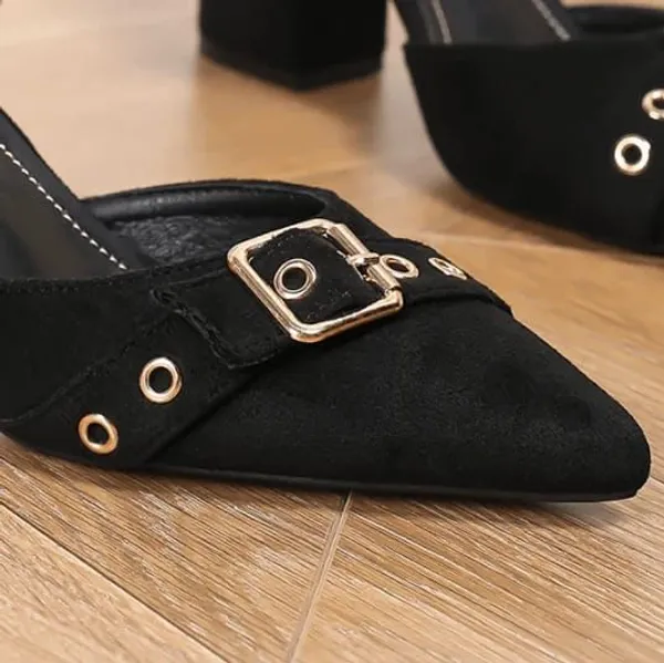 Black_Suede_Block_Heel_Pointed_Toe_Sandals_For_Women