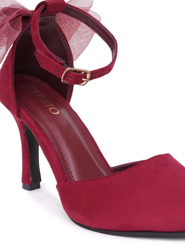 Maroon_Suede_Bow_Ankle_Strap_Heels_For_Women