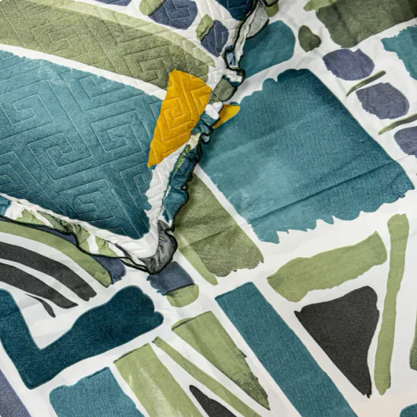 Baby_Breath_Soft_Cotton_Single_Bed_3Pcs_Bed_Set_Green_Blue_Pattern