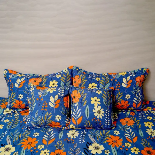 Indigo_Bloom_Soft_Cotton_6_Pc_King_Size_Bedset_|_Quilted_Cushion_Set