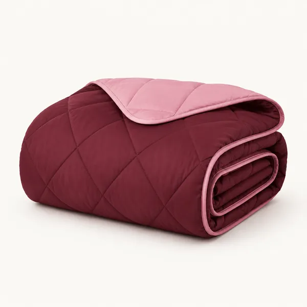 Fountain_Grasses_Peached_Microfiber_Single_Bed_Reversible_Comforter_Burgundy_Pink