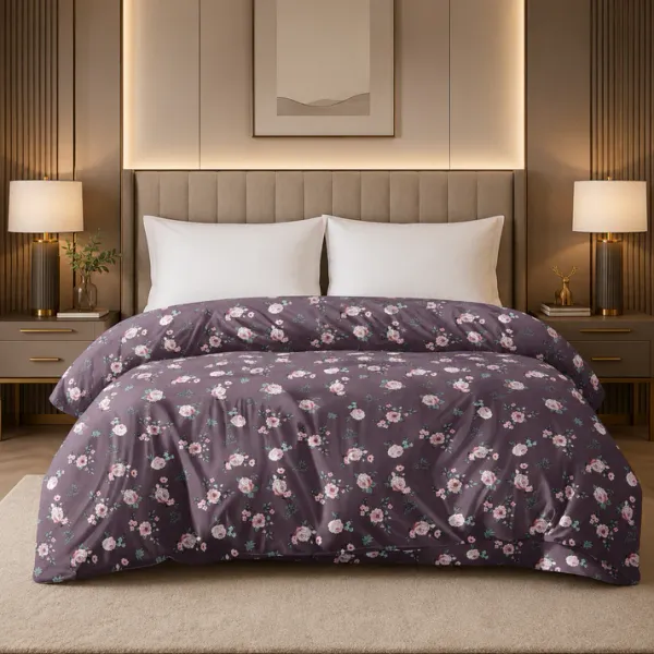 Fountain_Grasses_Soft_Cotton_Double_Bed_Reversible_Comforter_Wine_Floral