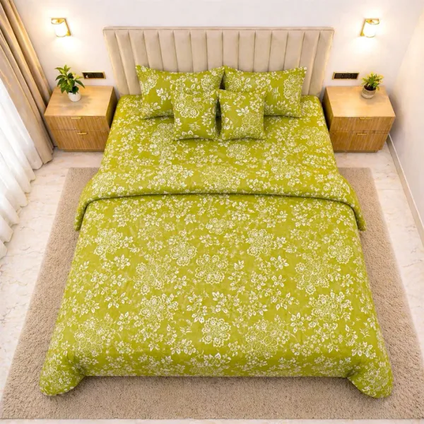 Green_Whisper_Soft_Cotton_6_Pc_King_Size_Bedset_|_Quilted_Cushion_Set