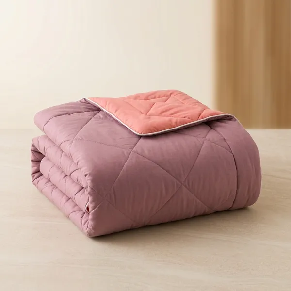Fountain_Grasses_Peached_Microfiber_Single_Bed_Reversible_Comforter_Coral_Pink