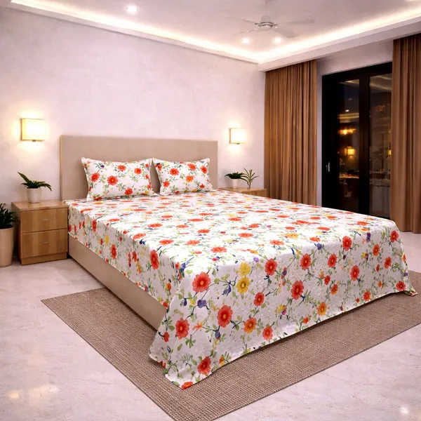 Multi_Floral_Soft_Cotton_King_Size_Bedsheet