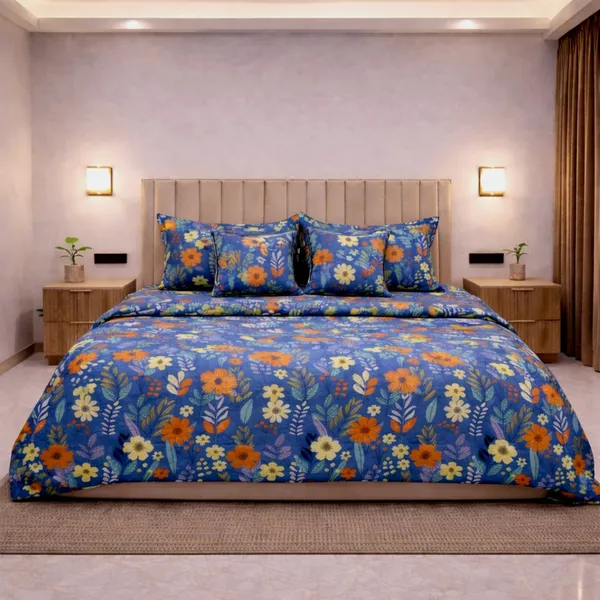 Indigo_Bloom_Soft_Cotton_6_Pc_King_Size_Bedset_|_Quilted_Cushion_Set