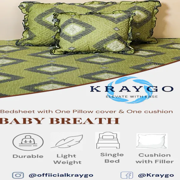 Baby_Breath_Soft_Cotton_Single_Bed_3Pcs_Bed_Set_Rhombus