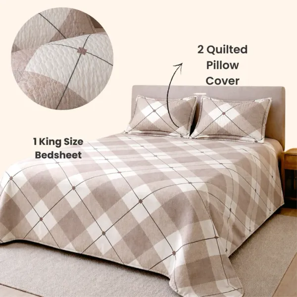 Sand_Soft_Cotton_Check_King_Size_Bedsheet