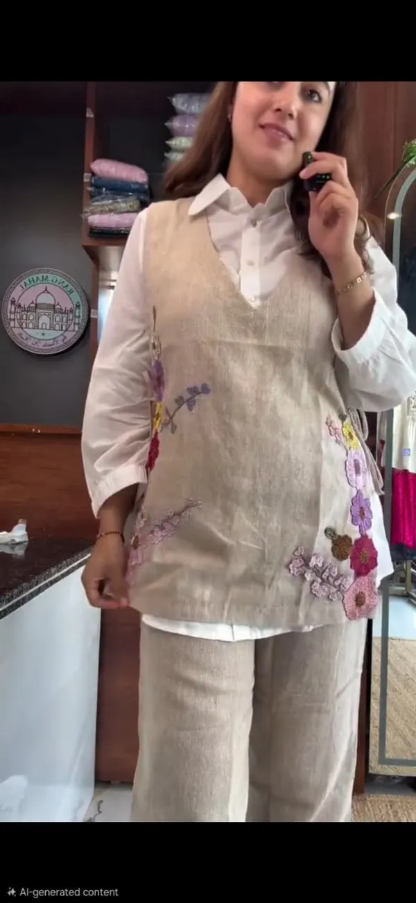 Beige_Linen_Straight_Floral_Embroidered_Kurta_Set_For_Women
