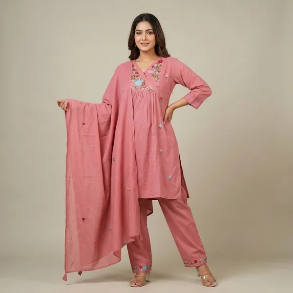 Pink_Cotton_Straight_Floral_Embroidered_Kurti_Set_For_Women