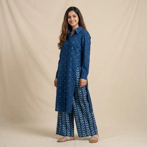 Blue_Cotton_Straight_Printed_Kurta_Palazzo_Set_For_Women