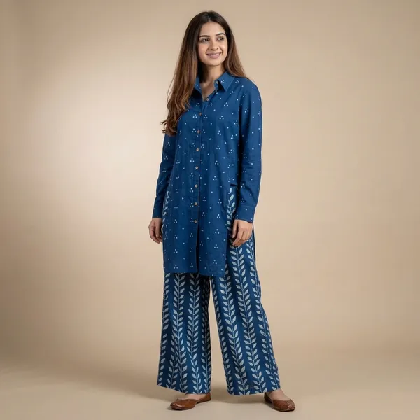 Blue_Cotton_Straight_Printed_Kurta_Palazzo_Set_For_Women
