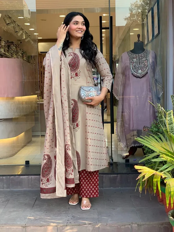 Beige_Cotton_Printed_Kurta_Palazzo_Set_For_Women