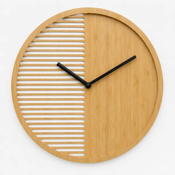 Mdf_Minimalist_Diagonal_Stripe_Bamboo_Wall_Clock