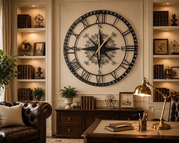 Mdf_Navigator_Compass_Rose_Black_Wall_Clock