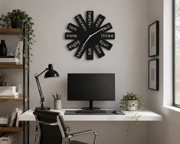 Mdf_Starburst_Typographic_Word_Wall_Clock_Black