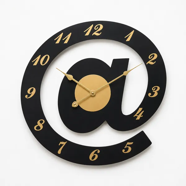 Mdf_Modern_At_Symbol_Black_Gold_Wall_Clock