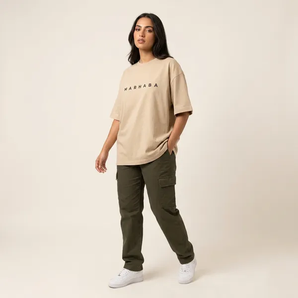 Beige_Cotton_Oversized_Marhaba_Arabic_Graphic_T-Shirt_For_Unisex