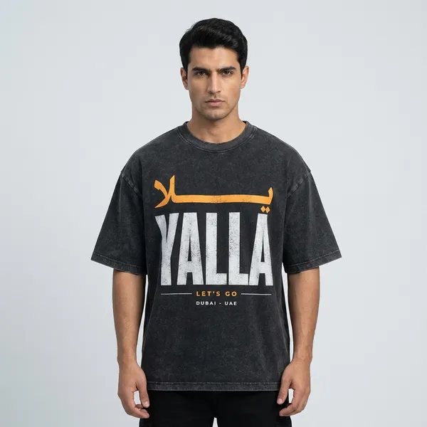 Black_Cotton_Oversized_Yalla_Arabic_Graphic_T-Shirt_For_Unisex