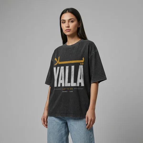 Black_Cotton_Oversized_Yalla_Arabic_Graphic_T-Shirt_For_Unisex