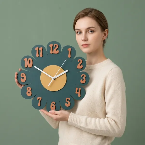Mdf_Bohemian_Scalloped_Petal_Flower_Wall_Clock
