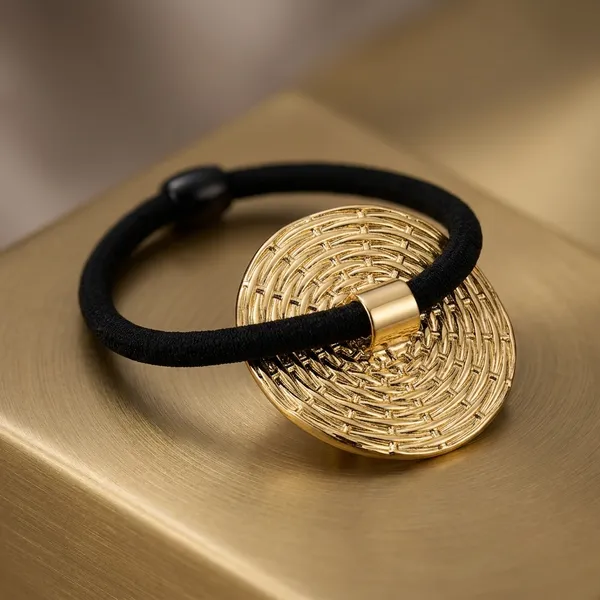 Gold_Plated_Stainless_Steel_2_pcs_Infinity_Loop_Hair_Rubberband_Pair_For_Women