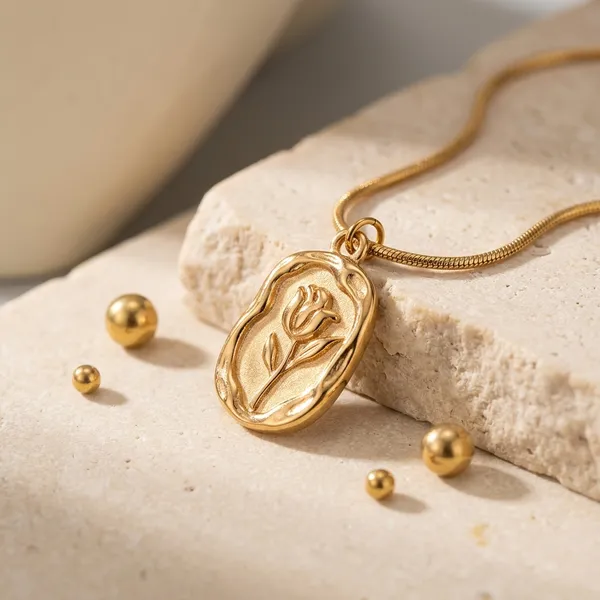 Gold_Plated_Stainless_Steel_Rose_Seal_Necklace_For_Women