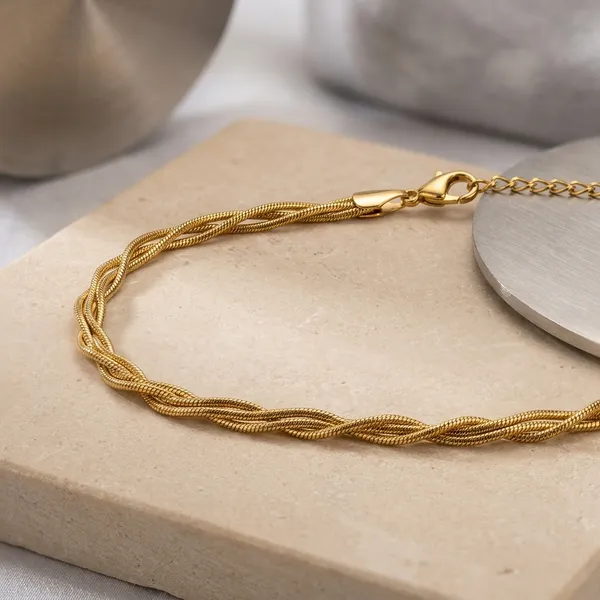 Gold_Plated_Stainless_Steel_Three_Layer_Twisted_Necklace_For_Women