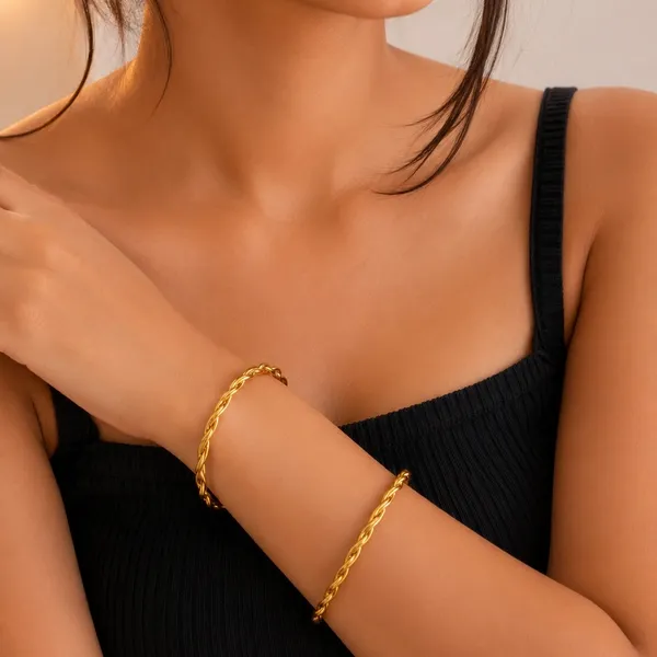 Gold_Plated_Stainless_Steel_Rope_Bangles_pair_For_Women
