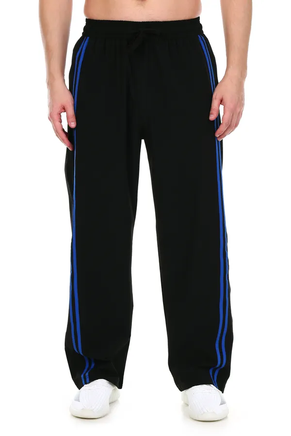 COISTICH_Black_&_Royal_Blue_Dual_Stripe_Relaxed_Fit_Track_Pants