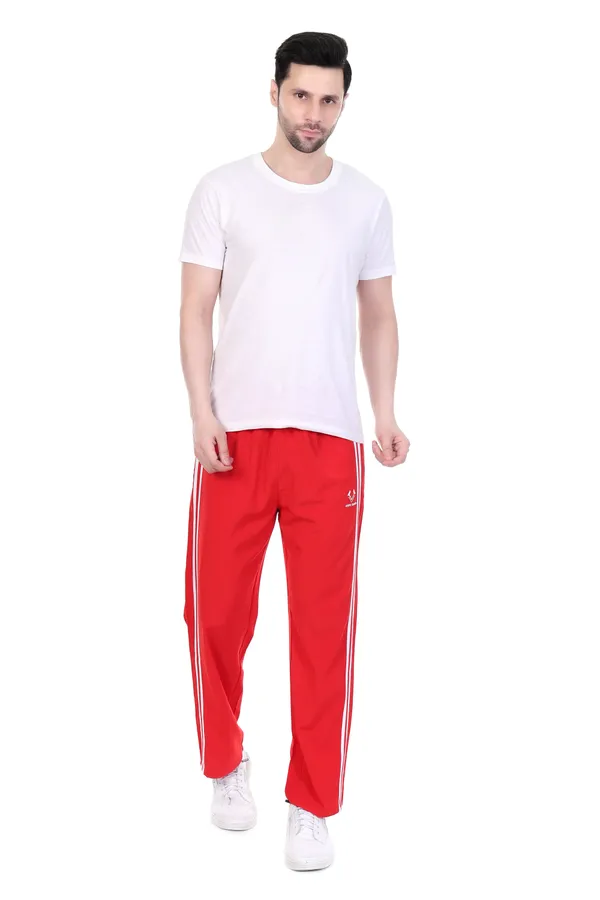 HYPE_BORN_Red_&_White_Lightweight_Regular_Fit_Track_Pants_with_Side_Stripes_&_Drawstring_Waist
