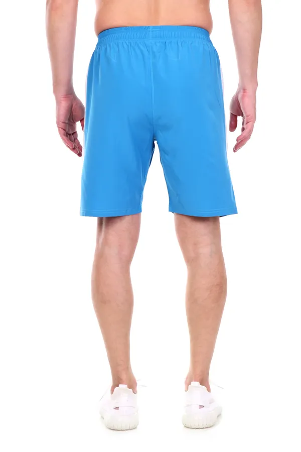 HYPE_BORN_Sky_Blue_&_White_Typography_Printed_On_Hem_Light_Weight_Shorts_with_Side_Stripe