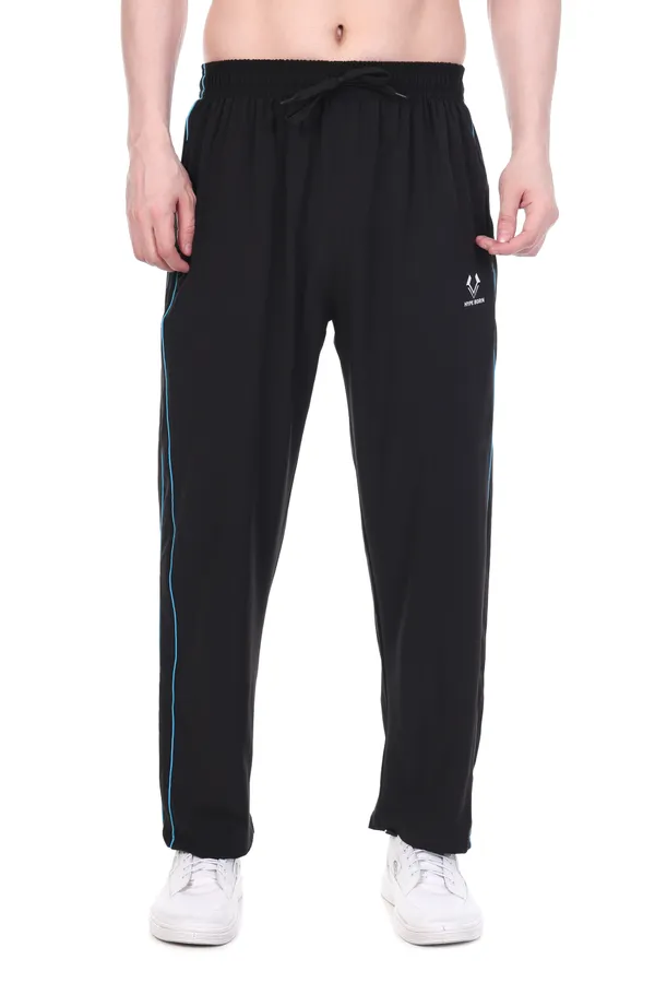 HYPE_BORN_Black_&_Sky_Blue_Lightweight_Regular_Fit_Track_Pants_with_Contrast_Side_Piping
