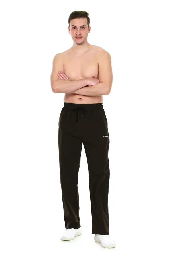 COISTICH_Brown_Solid_Relaxed_Fit_Track_Pant