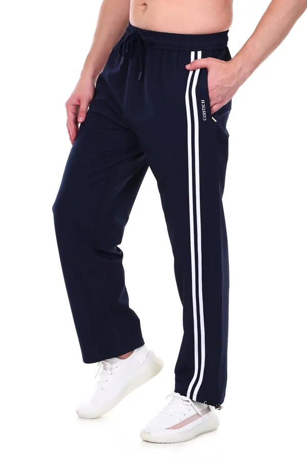 COISTICH_Navy_Blue_Edge_Relaxed_Fit_Track_Pants_With_Side_Stripe_&_Adjustable_Anklet
