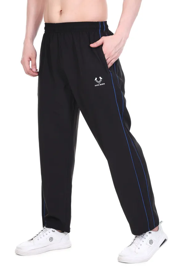 HYPE_BORN_Black_&_Royal_Blue_Lightweight_Regular_Fit_Track_Pants_with_Contrast_Side_Piping