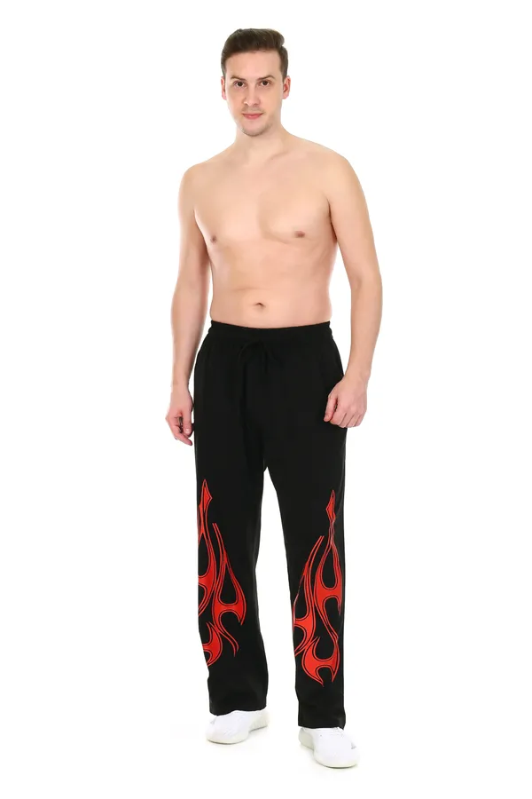 HYPE_BORN_Black_Loose_Fit_Jogger_With_Red_Flame