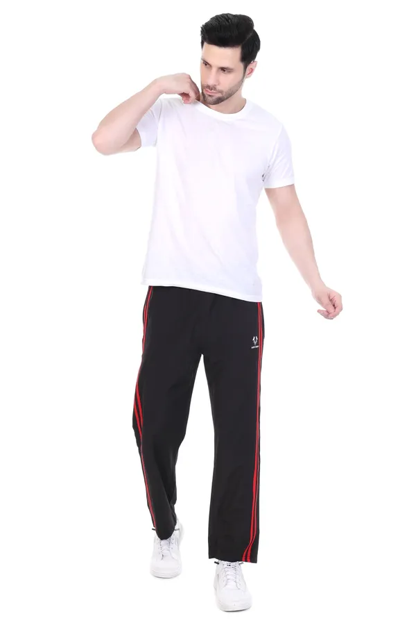 HYPE_BORN_Black_&_Red_Lightweight_Regular_Fit_Track_Pants_with_Side_Stripes_&_Drawstring_Waist