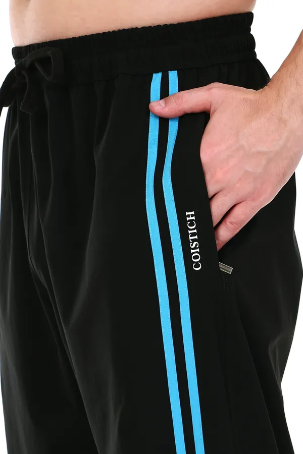 COISTICH_Black_&_Sky_Blue_Dual_Stripe_Relaxed_Fit_Track_Pants