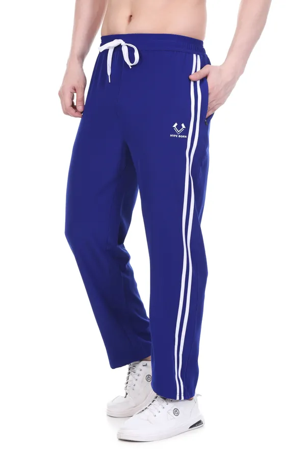 HYPE_BORN_Royal_Blue_&_White_Lightweight_Regular_Fit_Track_Pants_with_Side_Stripes_&_Drawstring_Waist