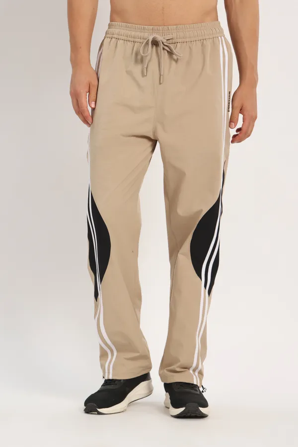 COISTICH_Beige_Color_Block_Track_Pants_with_2_Side_Stripes_&_Adjustable_Anklet_Closure