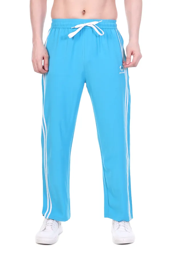 HYPE_BORN_SkyBlue_&_White_Lightweight_Regular_Fit_Track_Pants_with_Side_Stripes_&_Drawstring_Waist