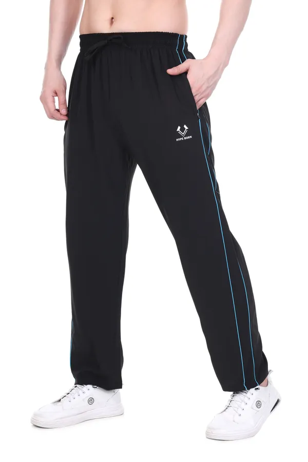 HYPE_BORN_Black_&_Sky_Blue_Lightweight_Regular_Fit_Track_Pants_with_Contrast_Side_Piping