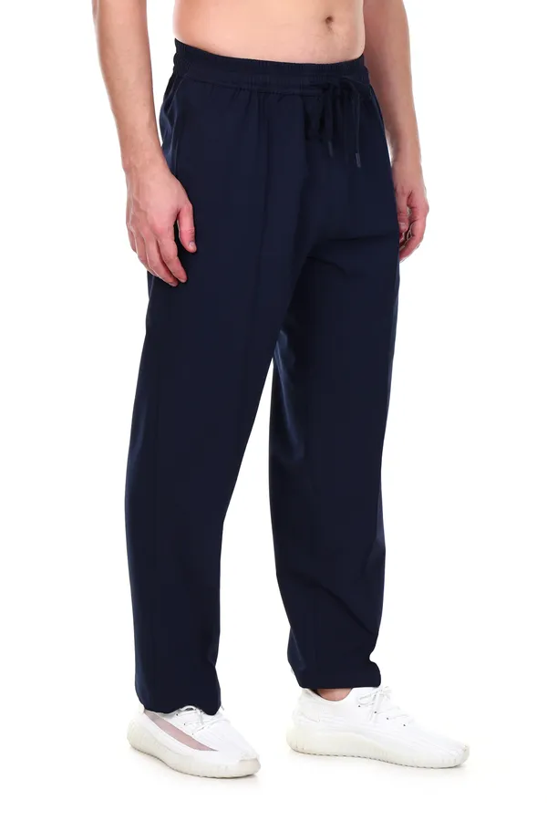 COISTICH_Navy_Blue_TailoredLine_Relaxed_Fit_Track_Pants_|_Front_Seam_Design