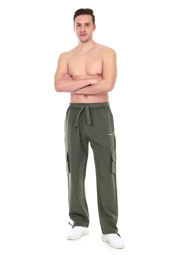 COISTICH_Olive_Urban_Relaxed_Fit_Cargo_Pants_With_Detachable_Belt_&_Adjustable_Anklet