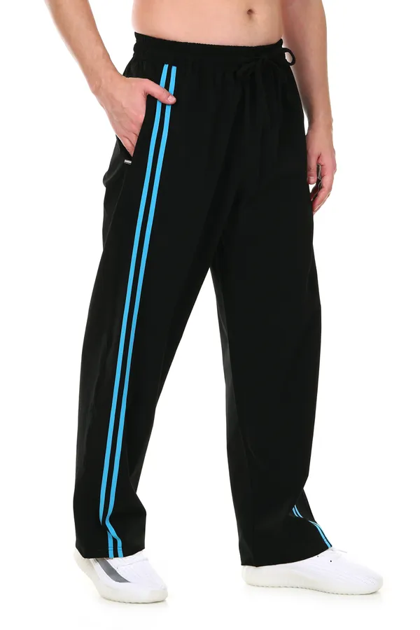 COISTICH_Black_&_Sky_Blue_Dual_Stripe_Relaxed_Fit_Track_Pants