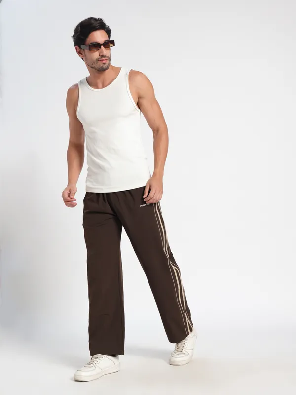 COISTICH_BROWN_Urban_Dual_Striped_Loose_Fit_Track_Pants
