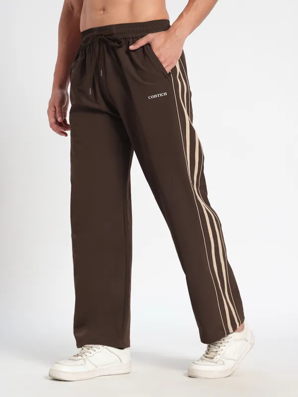 COISTICH_BROWN_Urban_Dual_Striped_Loose_Fit_Track_Pants